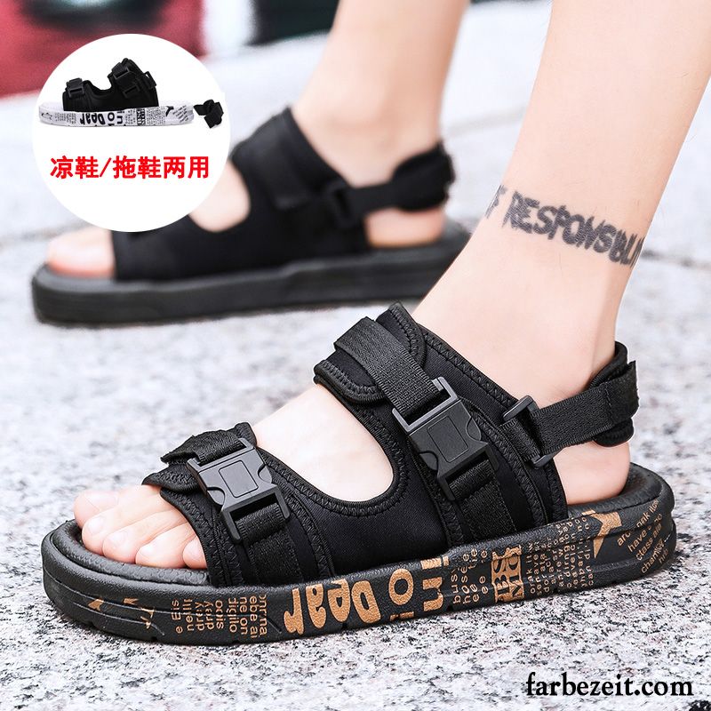 Sandalen Herren Sommer Trend Jugend Casual Neue Schüler Sandfarben Gold Gelb