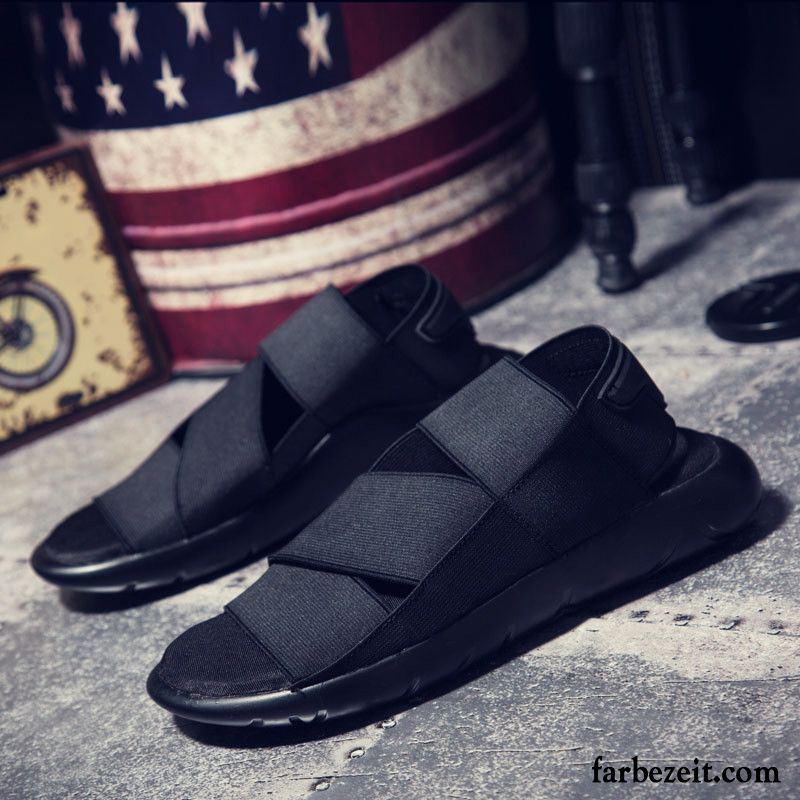 Sandalen Herren Teenager Schön Schüler Sommer Hausschuhe Trend Schwarz