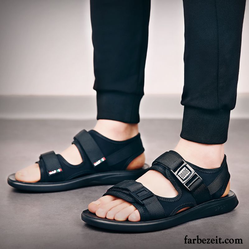 Sandalen Herren Weiche Sohle Mode Trend Atmungsaktiv Allgleiches Draussen Schwarz