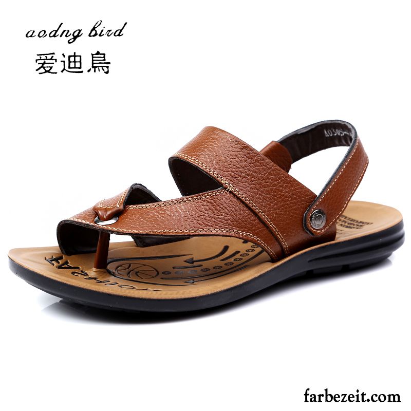 Sandalen Kaufen Herren Neue Echtleder Sommer Trend Schuhe Hausschuhe Sandalen Strand Günstig