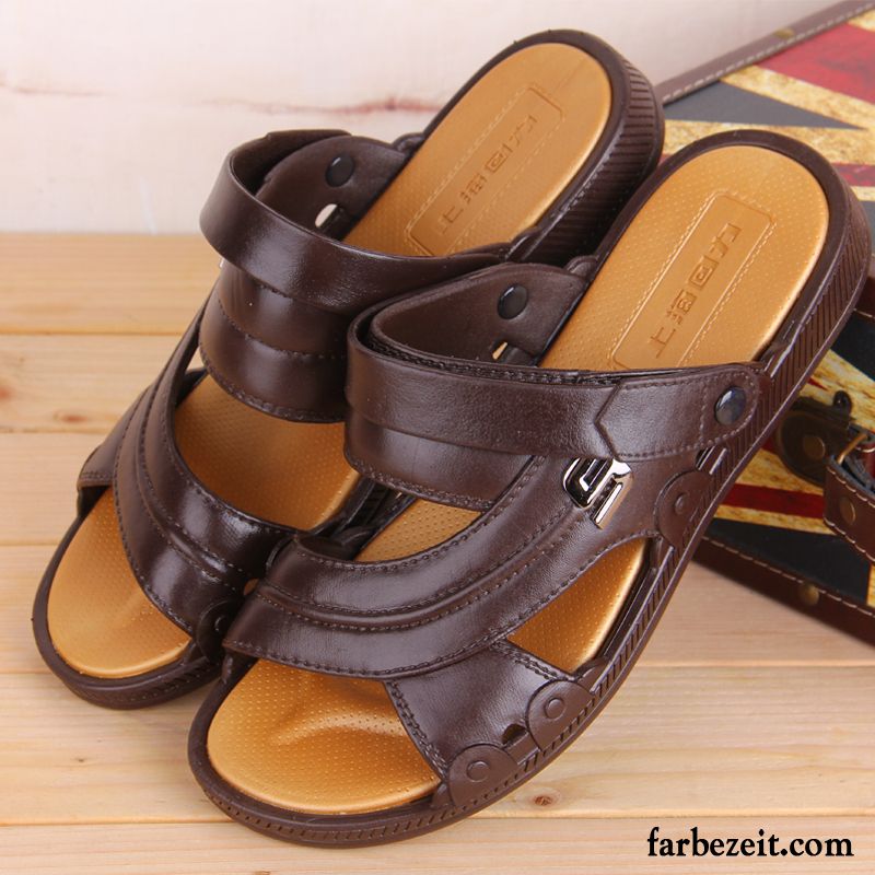 Sandalen Fußbett Herren Wasserdicht Sandalen Schuhe Flache Einfach Hohl Atmungsaktiv Strand Pantolette Verkaufen