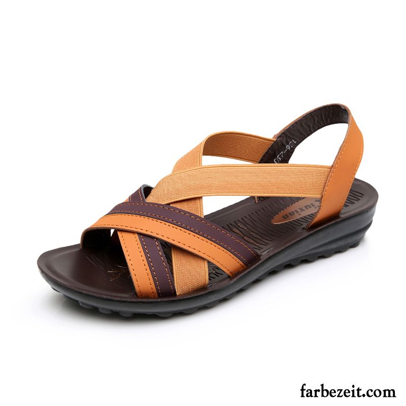 Sandalen Gummiriemen Sandalen Kostenloser Versand Rutschsicher Damen Sommer Mischfarben Strand Flache Schuhe Neue Verkaufen