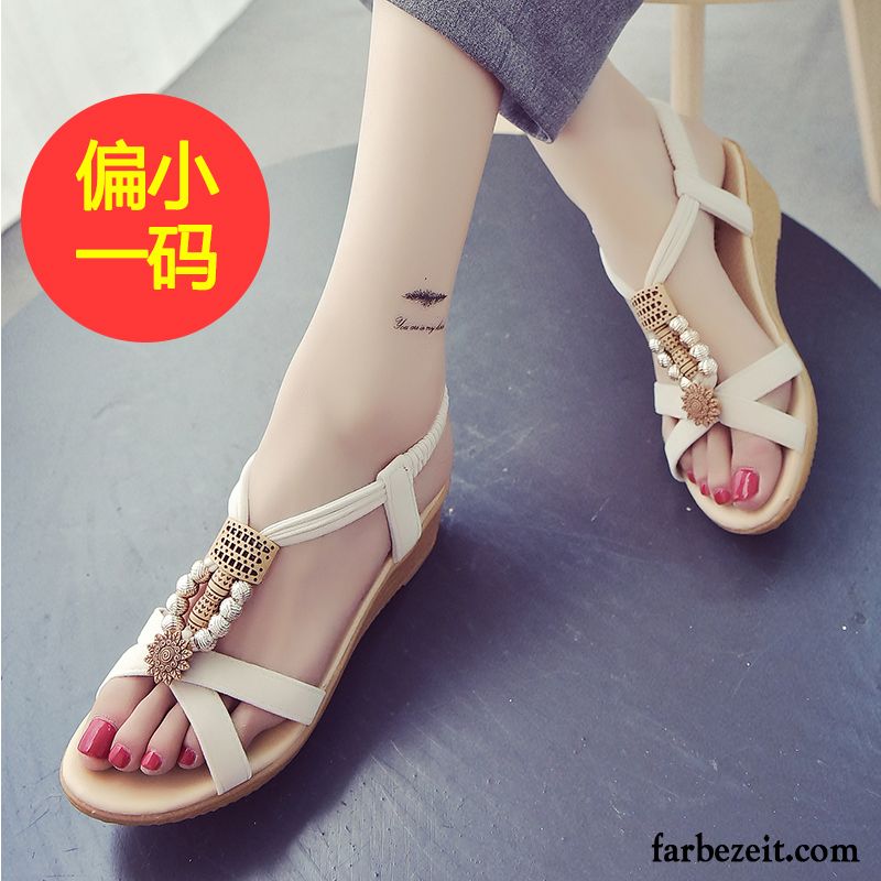 Sandaletten Hellblau Schuhe Flache Sommer Damen Sandalen Keilschuhe Trend Strasssteine Schüler Neue Günstig