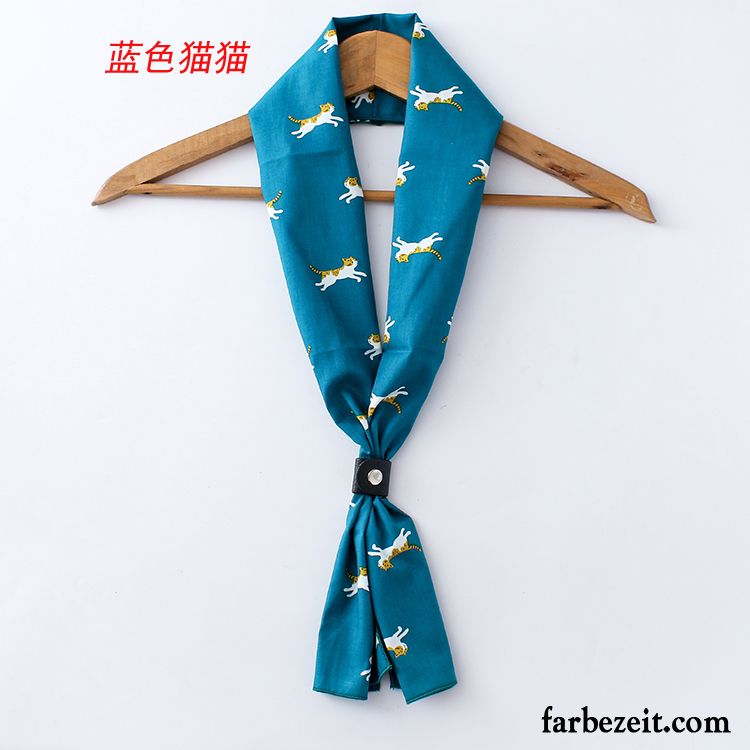 Schal Herren Schmale Schals Damen Kopftuch Winter Einfach Marineblau