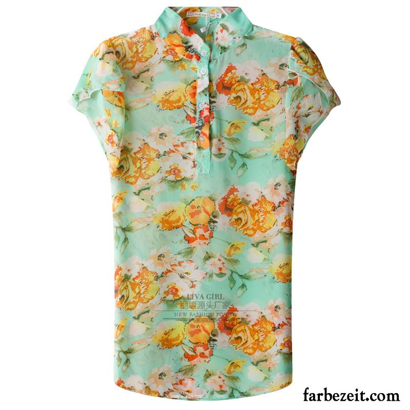 Schicke Blusen Damen Chiffon Blusen Stehkragen Drucken Blumen Heißer Art Blase Kaufen