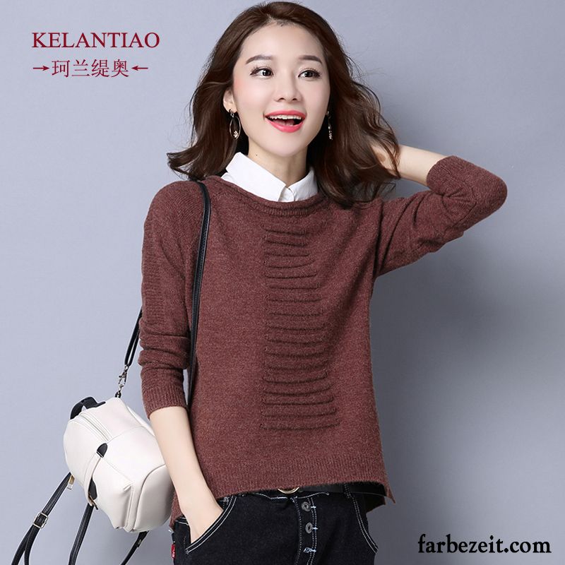 Schicke Pullover Für Damen Lose Neu Herbst Unteres Hemd Pullover Strickwaren Freizeit Lange Ärmel Winter Kurzer Absatz Rundausschnitt Kaufen