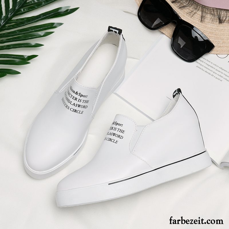 Schicke Schuhe Damen Atmungsaktiv Keilschuhe Spitze Hohl Erhöht Casual Slip-on Dicke Sohle Sommer Schnürschuhe Trend Halbschuhe Günstig