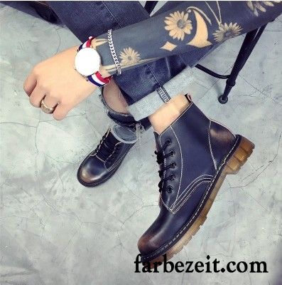 Schneestiefel Herren Casual Hohe Winter Mode Lederschue Trend Martin Stiehlt Schuhe Herbst Cargo Schwarz Rabatt