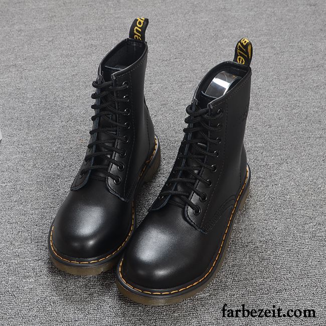 Schnürstiefel Braun Martin Stiehlt Langschaft Flache Schnürung Trend England Runde Zehe Neue Winter Herbst Damen Kaufen