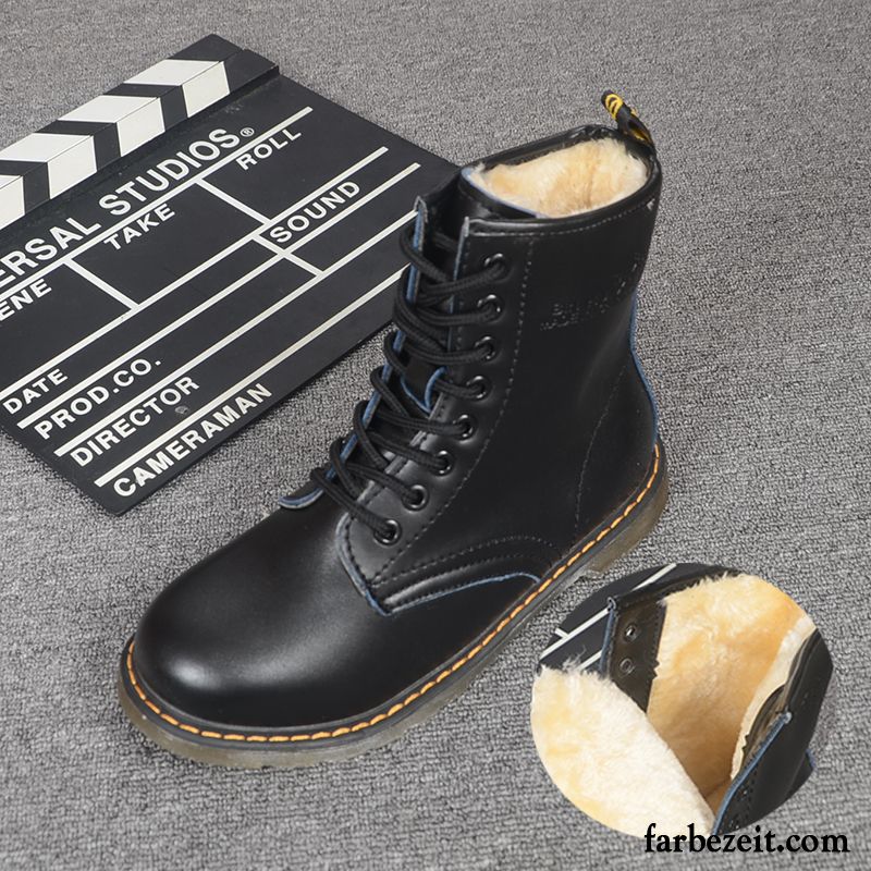 Schnürstiefel Braun Martin Stiehlt Langschaft Flache Schnürung Trend England Runde Zehe Neue Winter Herbst Damen Kaufen