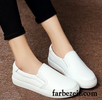 Schuhe Boots Damen Feder Slip-on Schnürschuhe Dicke Sohle Casual Lederschuhe Halbschuhe Flache Schuhe Kaufen