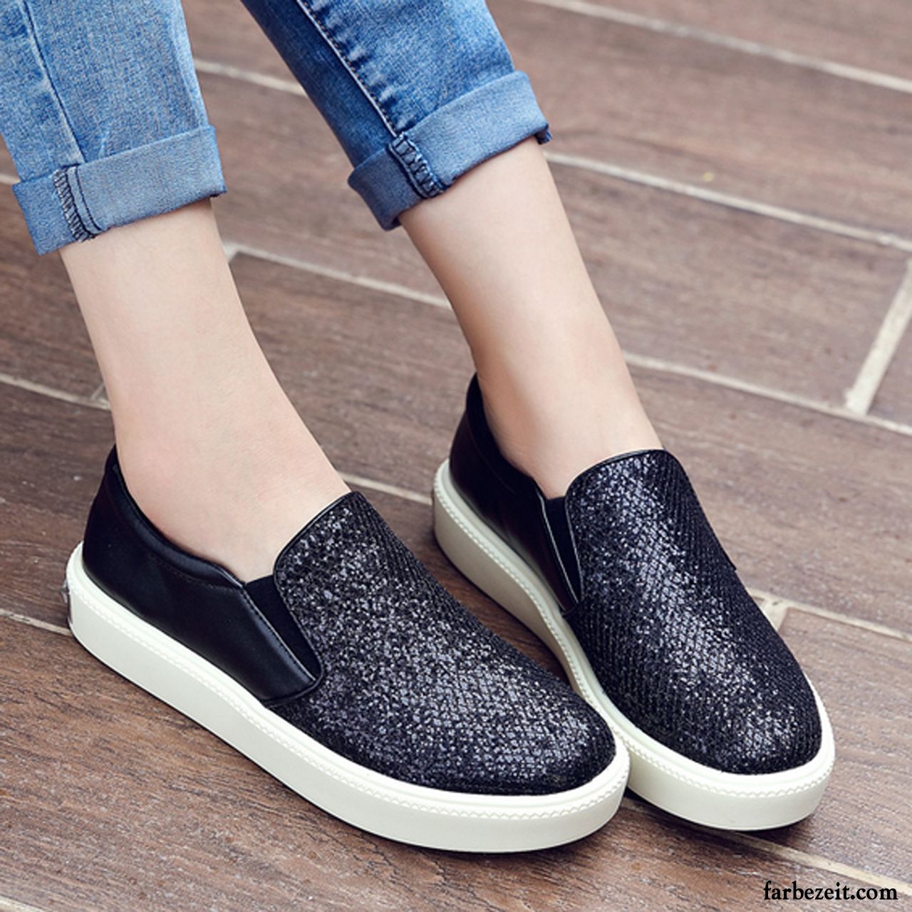 Schuhe Boots Damen Feder Slip-on Schnürschuhe Dicke Sohle Casual Lederschuhe Halbschuhe Flache Schuhe Kaufen