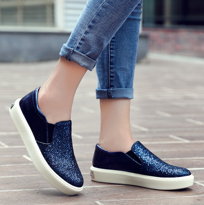 Schuhe Boots Damen Feder Slip-on Schnürschuhe Dicke Sohle Casual Lederschuhe Halbschuhe Flache Schuhe Kaufen