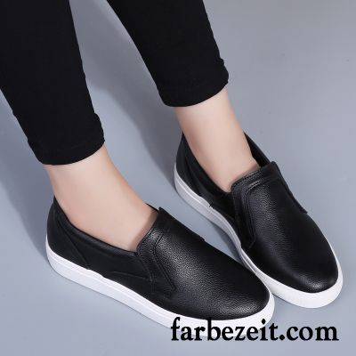 Schuhe Boots Damen Feder Slip-on Schnürschuhe Dicke Sohle Casual Lederschuhe Halbschuhe Flache Schuhe Kaufen