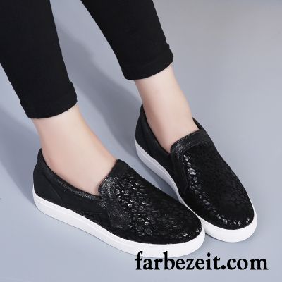 Schuhe Boots Damen Feder Slip-on Schnürschuhe Dicke Sohle Casual Lederschuhe Halbschuhe Flache Schuhe Kaufen