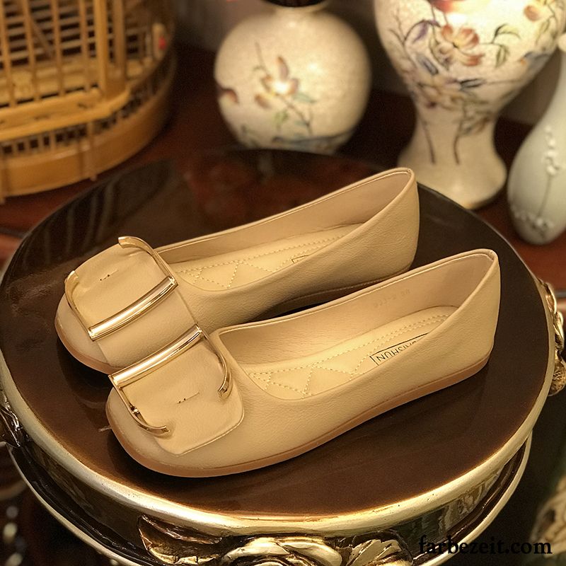 Schuhe Cognac Damen Große Größe Flache Schuhe Weiß Allgleiches Weiche Sohle Herbst Neue Halbschuhe Schnürschuhe Kaufen