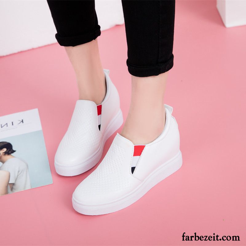 Schuhe Grau Damen Neue Dicke Sohle Faul Schüler Weiß Slip-on Schuhe Plateauschuhe Trend Schnürschuhe Feder Halbschuhe Günstig