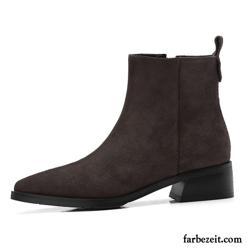 Schuhe Günstig Online Shop Stiefel England Martin Stiehlt Neue Winter Spitze Allgleiches Herbst Reißverschluss Damen Dick Verkaufen