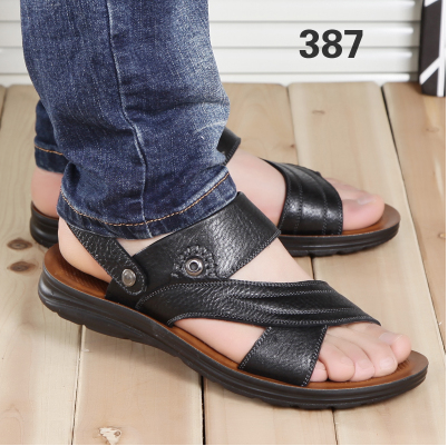 Schuhe Herren Blau Kostenloser Versand Pantolette Marke Leder Sandalen Rutschsicher Echtleder Original Oberleder Neue Günstig