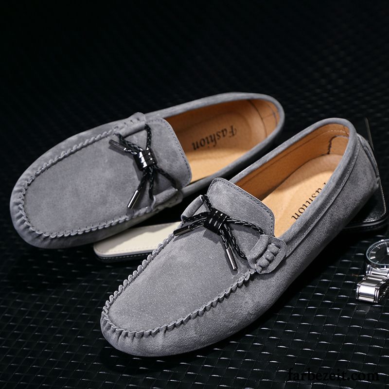 Schuhe Herren Silber Slip-on Neue England Echtleder Trend Schuhe Allgleiches Verkaufen