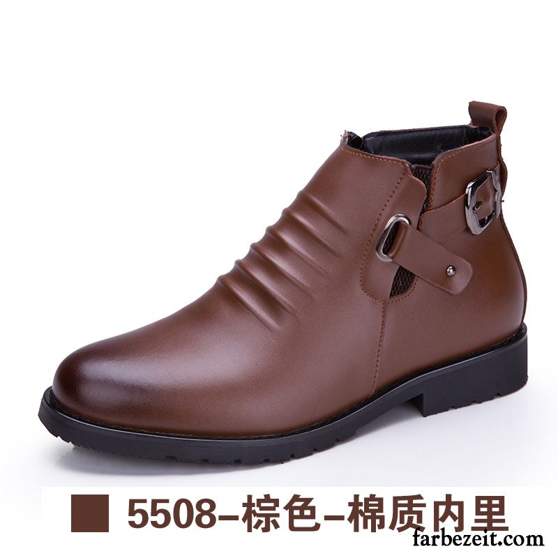 Schuhe Herren Winter Hohe Echtleder Martin Stiehlt Winter Trend Plus Samt Casual England