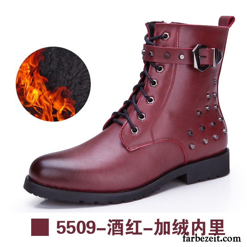 Schuhe Herren Winter Hohe Echtleder Martin Stiehlt Winter Trend Plus Samt Casual England