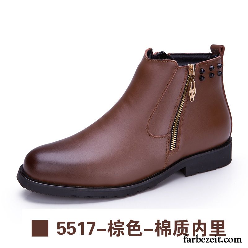 Schuhe Herren Winter Hohe Echtleder Martin Stiehlt Winter Trend Plus Samt Casual England