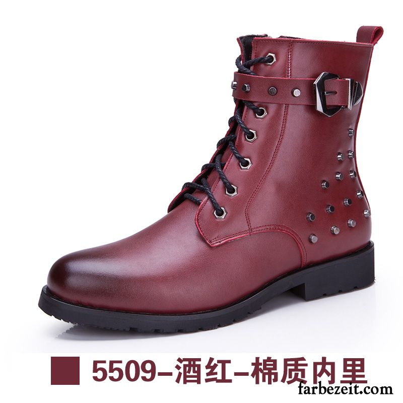 Schuhe Herren Winter Hohe Echtleder Martin Stiehlt Winter Trend Plus Samt Casual England