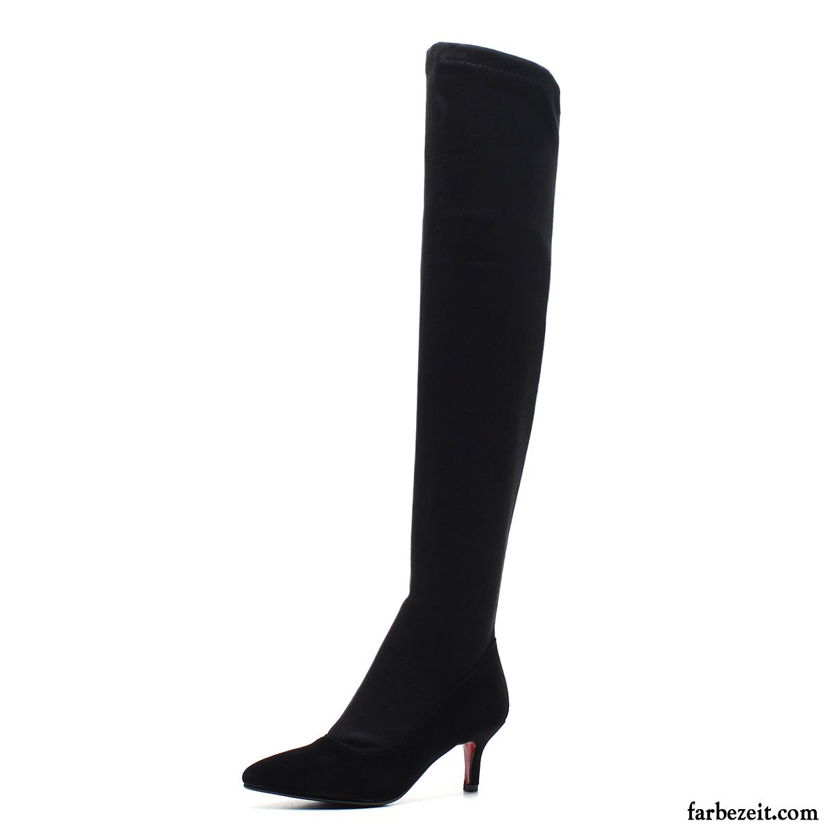 Schuhe Leder Damen Hochhackigen Stiefel Elastizität Neue Winter Schwarz Dünne Fersen Sale