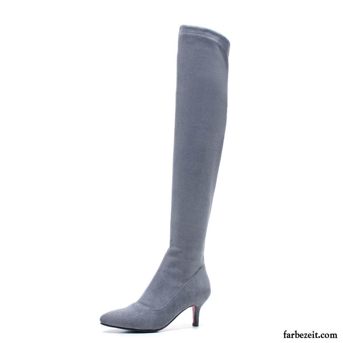 Schuhe Leder Damen Hochhackigen Stiefel Elastizität Neue Winter Schwarz Dünne Fersen Sale