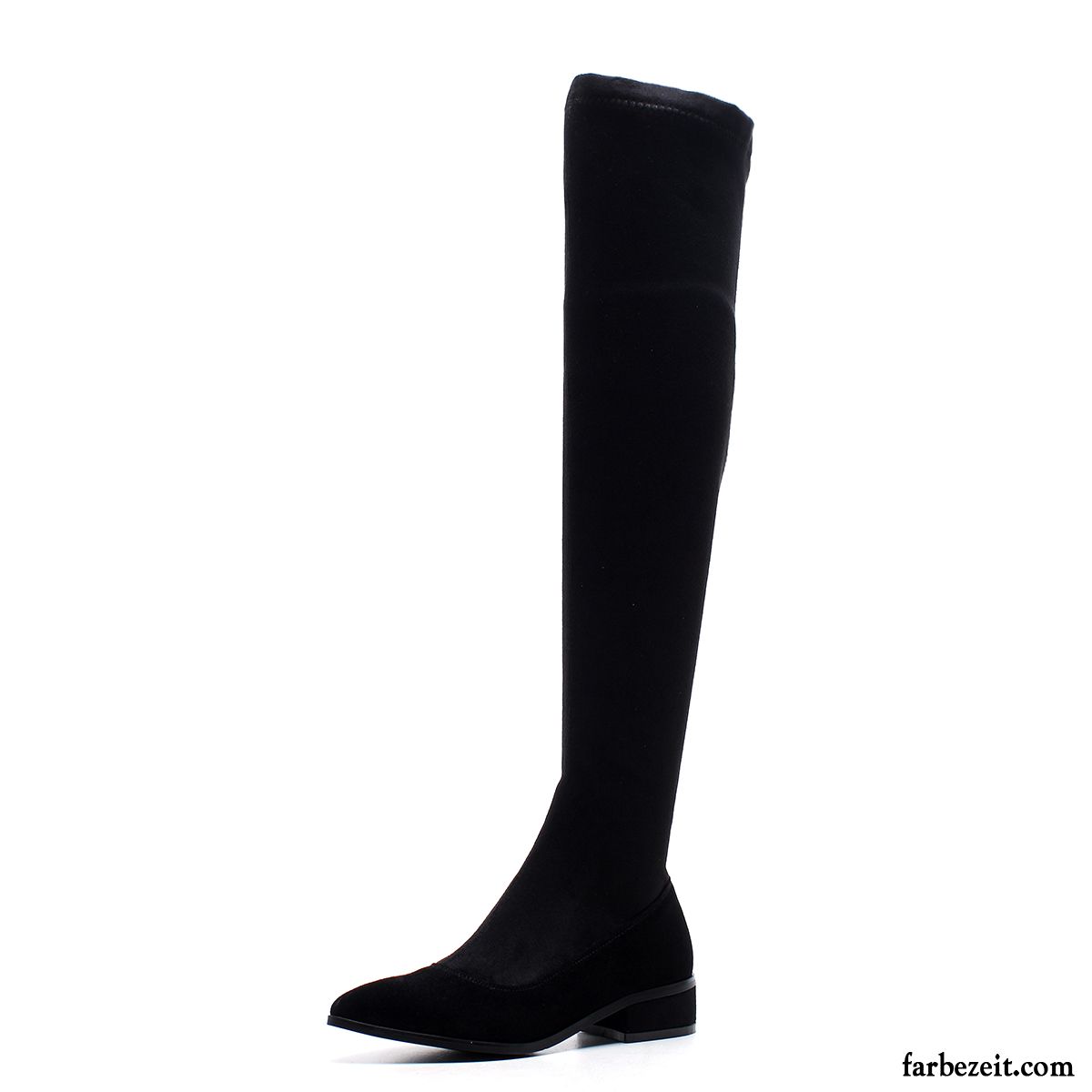 Schuhe Leder Damen Hochhackigen Stiefel Elastizität Neue Winter Schwarz Dünne Fersen Sale