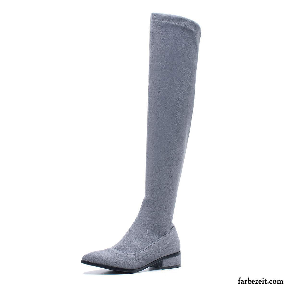 Schuhe Leder Damen Hochhackigen Stiefel Elastizität Neue Winter Schwarz Dünne Fersen Sale