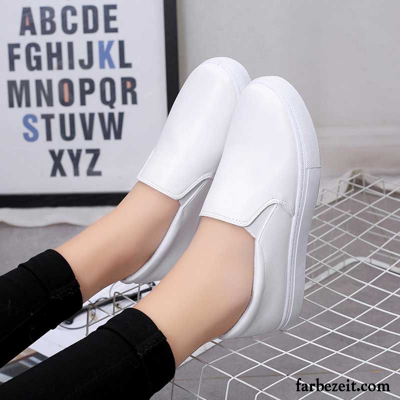 Schuhe Roter Sohle Allgleiches Casual Weiß Neue Dicke Sohle Schuhe Damen Schnürschuhe Halbschuhe Feder Flache Slip-on Faul