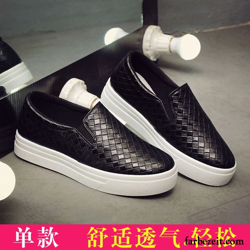 Schuhe Damen Schuhe Halbschuhe Casual Feder Dicke Sohle Faul Flache Slip-on Trend Weiß Herbst Schnürschuhe Kaufen