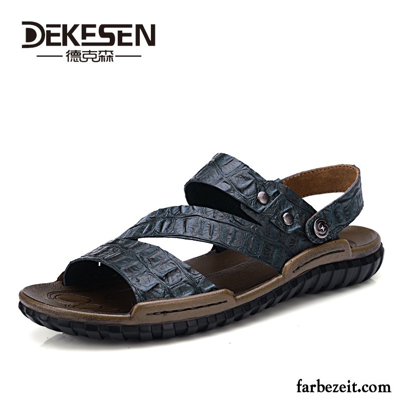 Schuhe Männer Sale Tragen Strand Rutschsicher Herren Atmungsaktiv Sommer Sandalen Schuhe Trend Echtleder Neue Günstig