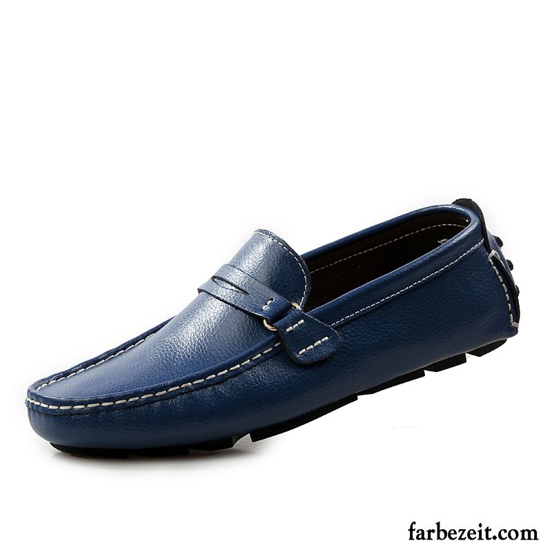 Schuhe Online Kaufen Günstig Fahrschuhe Echtleder Feder Faul Slip-on Trend Herren Casual Lederschue Schwarz Kaufen