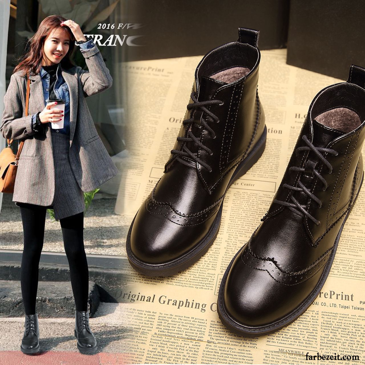 Schuhe Online Kaufen Günstig Feder England Kurze Winter Lackleder Martin Stiehlt Schnürung Flache Neue Damen Billig