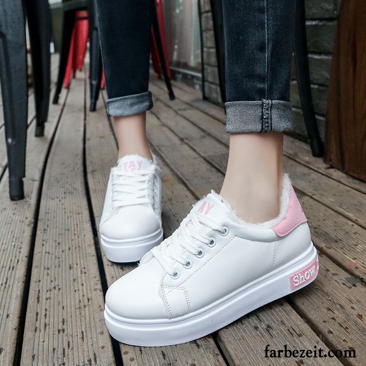 Schuhe Sneaker Damen Flache Schnürung Feder Skaterschuhe Weiß Trend Neue Laufschuhe Schüler Sportschuhe Allgleiches Verkaufen