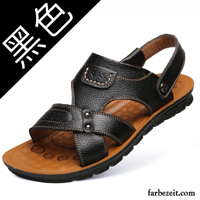 Schuhe Stiefeletten Herren Sandalen Casual Strand Pantolette Sommer Trend Große Größe Schuhe Echtleder