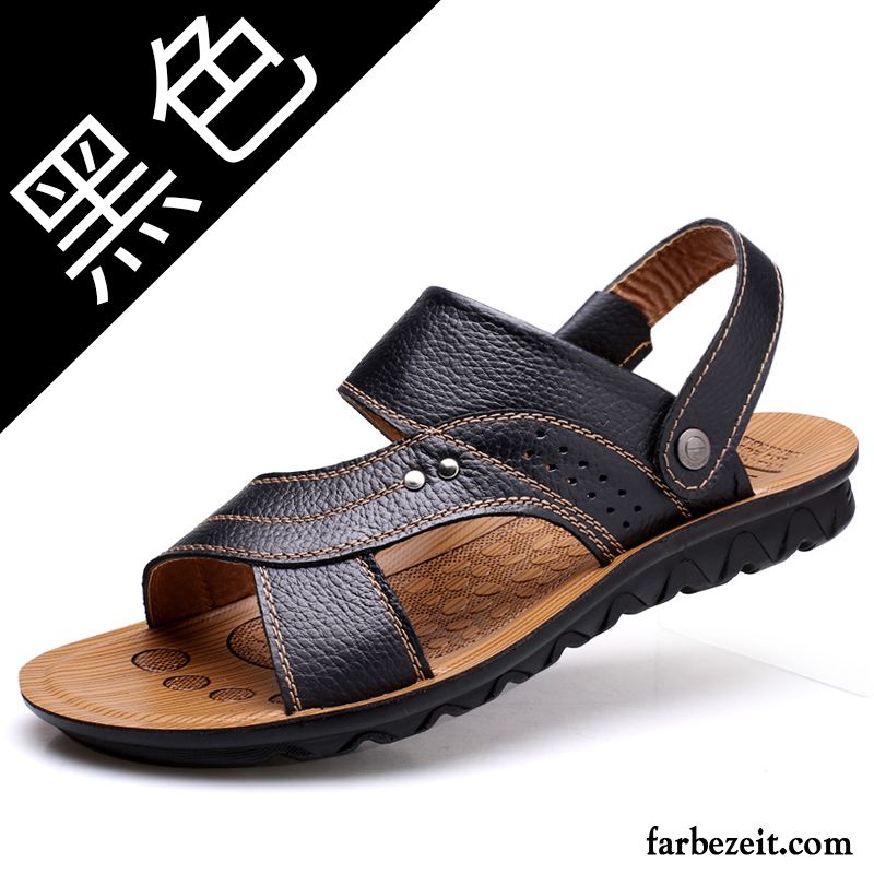 Schuhe Stiefeletten Herren Sandalen Casual Strand Pantolette Sommer Trend Große Größe Schuhe Echtleder