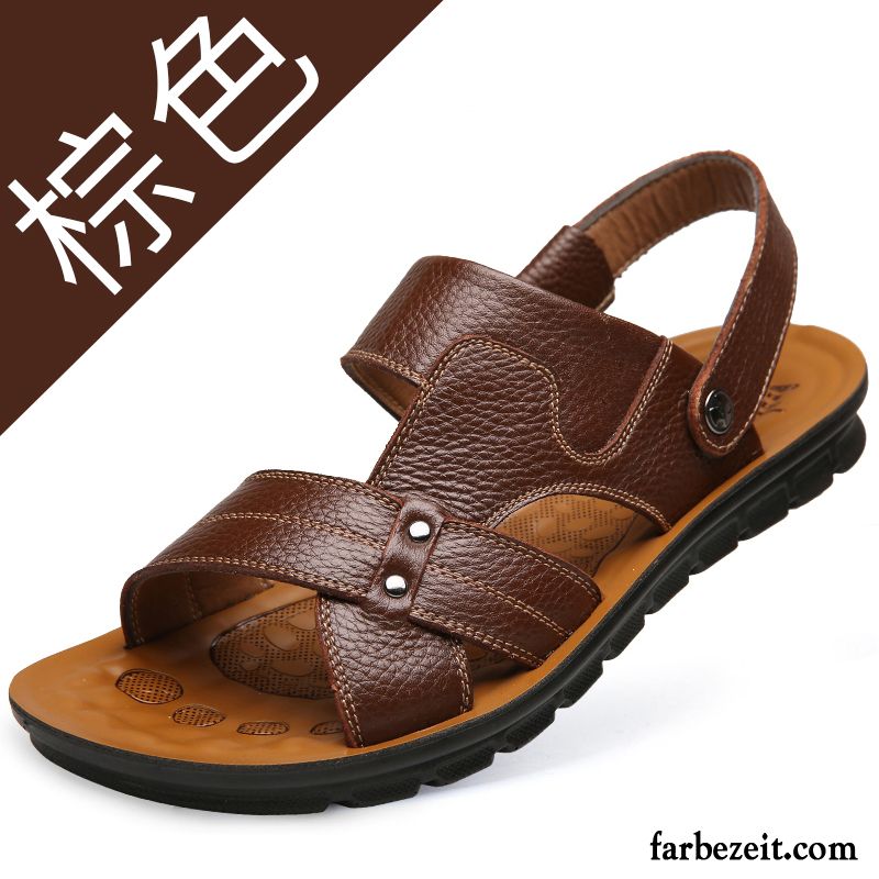 Schuhe Stiefeletten Herren Sandalen Casual Strand Pantolette Sommer Trend Große Größe Schuhe Echtleder