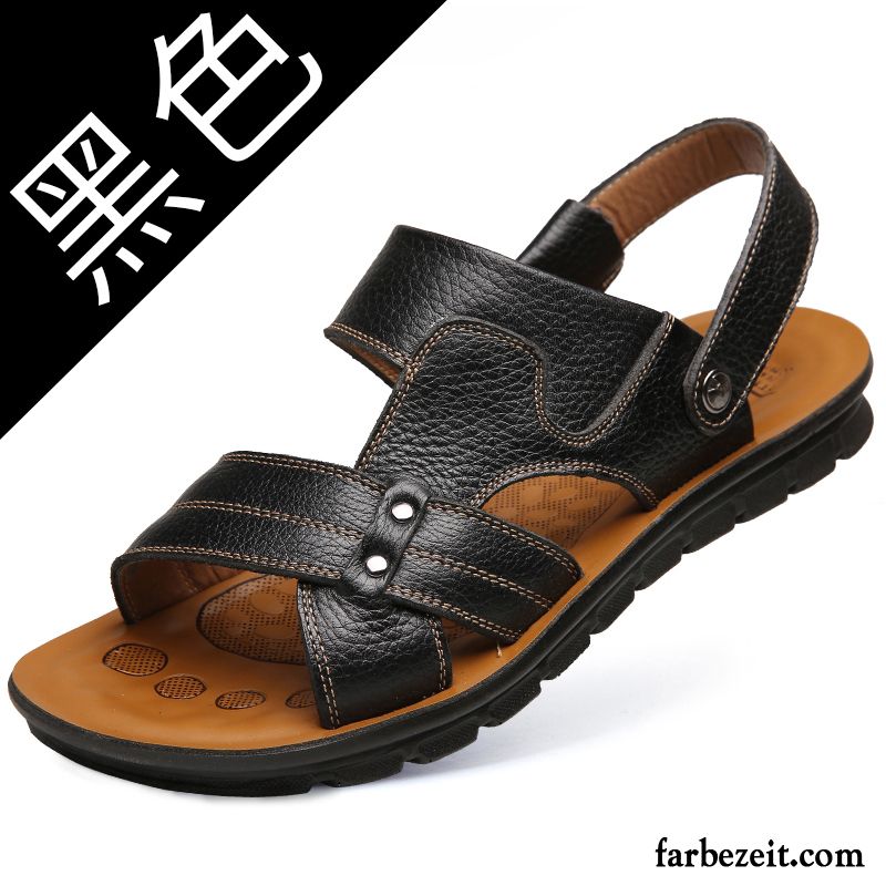 Schuhe Stiefeletten Herren Sandalen Casual Strand Pantolette Sommer Trend Große Größe Schuhe Echtleder