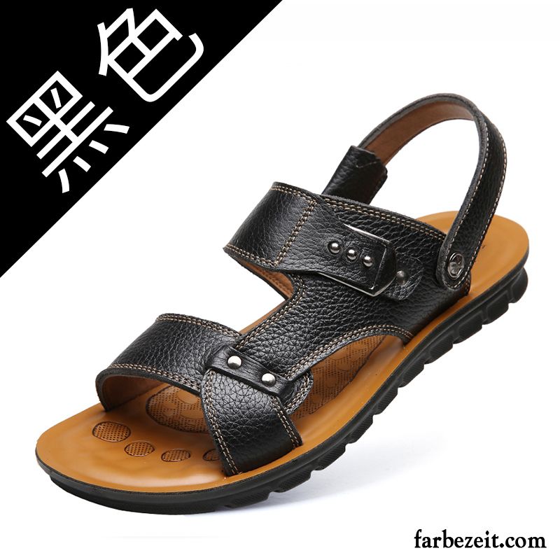 Schuhe Stiefeletten Herren Sandalen Casual Strand Pantolette Sommer Trend Große Größe Schuhe Echtleder