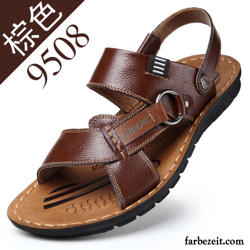 Schuhe Weiß Herren Sandalen Sommer Neue Große Größe Casual Echtleder Schuhe Sale