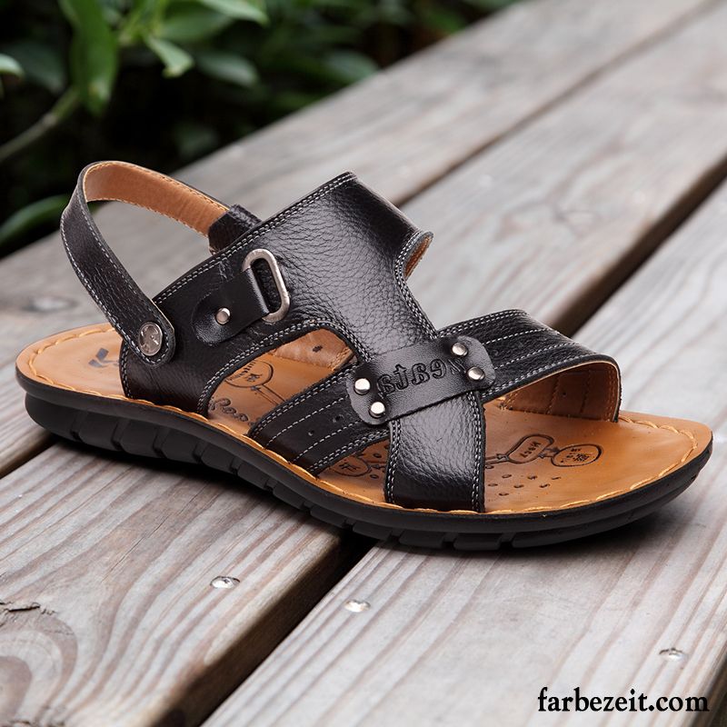 Schuhe Weiß Herren Sandalen Sommer Neue Große Größe Casual Echtleder Schuhe Sale