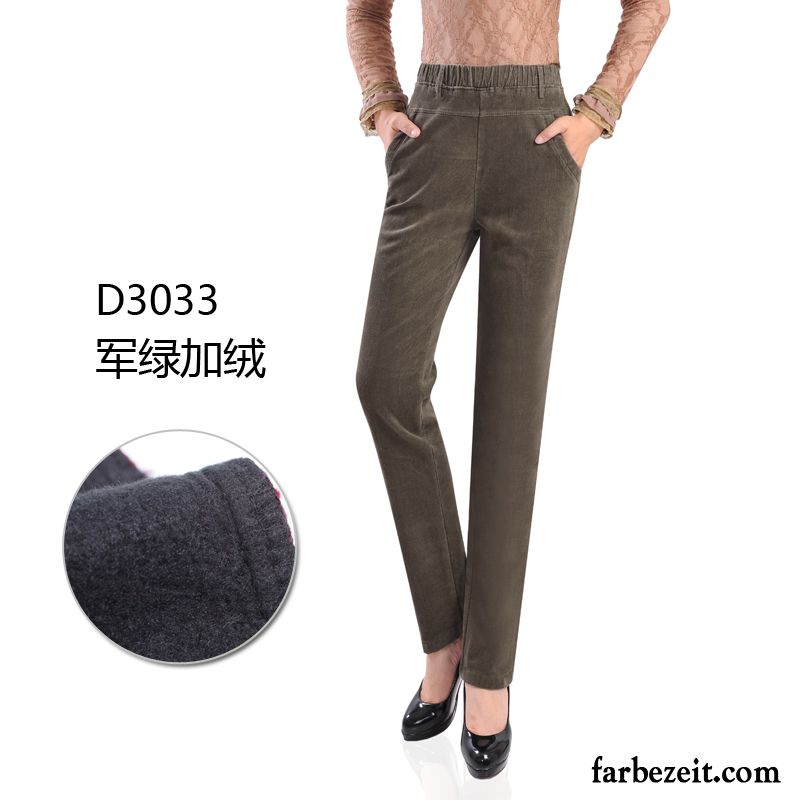 Schwarz Weiß Gestreifte Hose Damen Elastisch Winter Hose Große Größe Freizeit Gerade Herbst Plus Samt Günstig