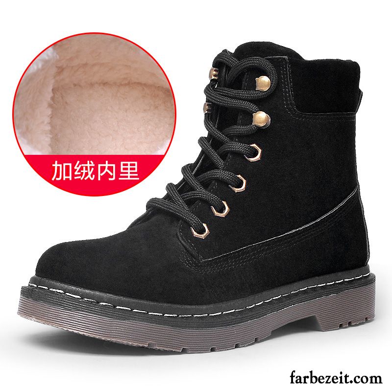 Schwarze Damenstiefel Flache Neue Kurze Martin Stiehlt Schüler Damen Feder England Schuhe Casual