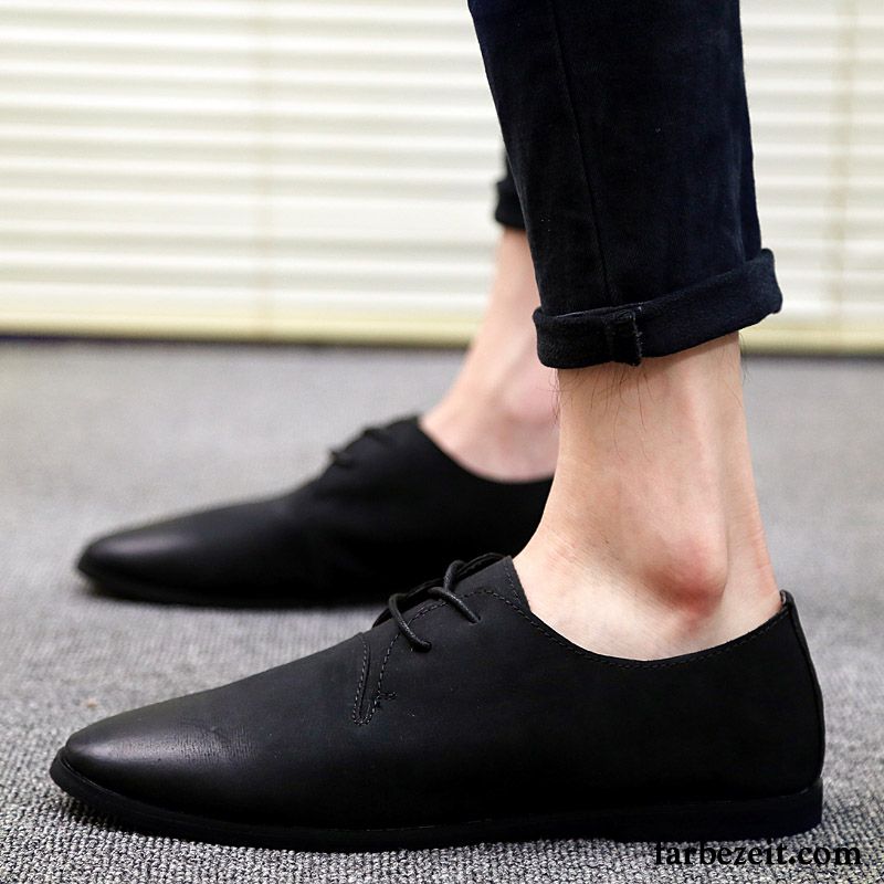 Schwarze Halbschuhe Herren Casual Lederschue Herbst Grün Schuhe England Jugend Neue Trend Faul Verkaufen