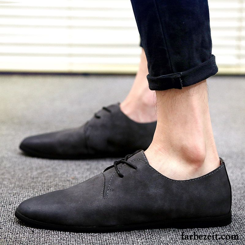 Schwarze Halbschuhe Herren Casual Lederschue Herbst Grün Schuhe England Jugend Neue Trend Faul Verkaufen