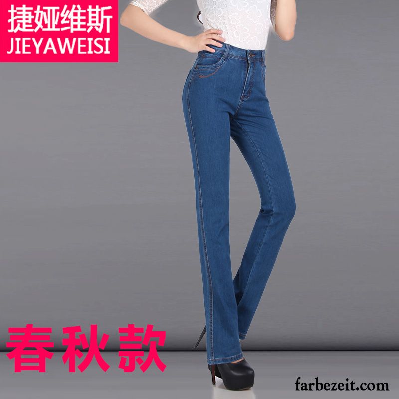 Schwarze Jeans Kaufen Schwarz Herbst Jeans Damen Schlank Gerade Große Größe Trend Dünn Hohe Taille Fett Hose Lose Günstig